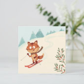 Zorro feliz esquiando karte (Stehend Vorderseite)