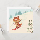 Zorro feliz esquiando karte (Vorderseite/Rückseite Beispiel)