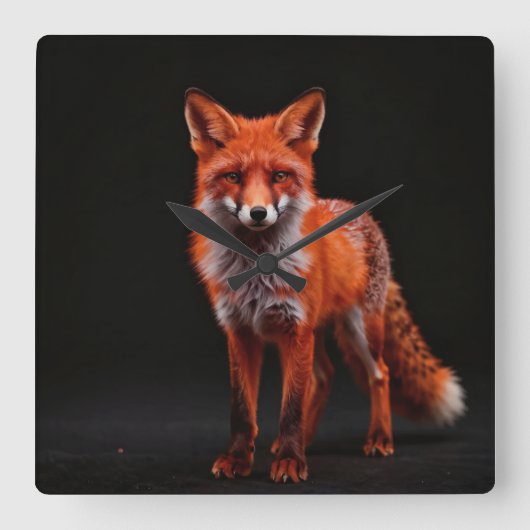 Zorro nocturno quadratische wanduhr (Vorderseite)