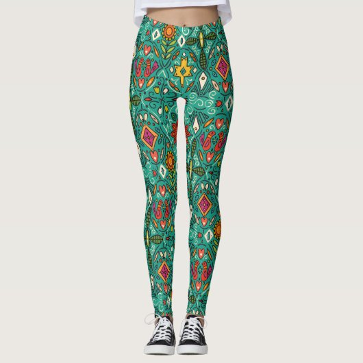 Zoryana aquamarin leggings (Vorderseite)