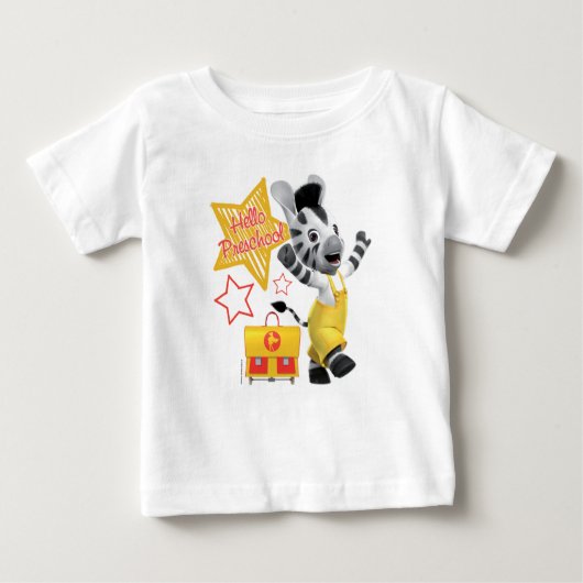 ZOU hallo aufgeregter kleiner Vorschulzebra Baby T-shirt (Vorderseite)