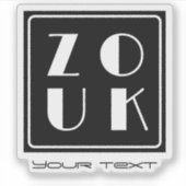 Zouk Dance Logo schwarz Vinyl Aufkleber (Vorderseite)