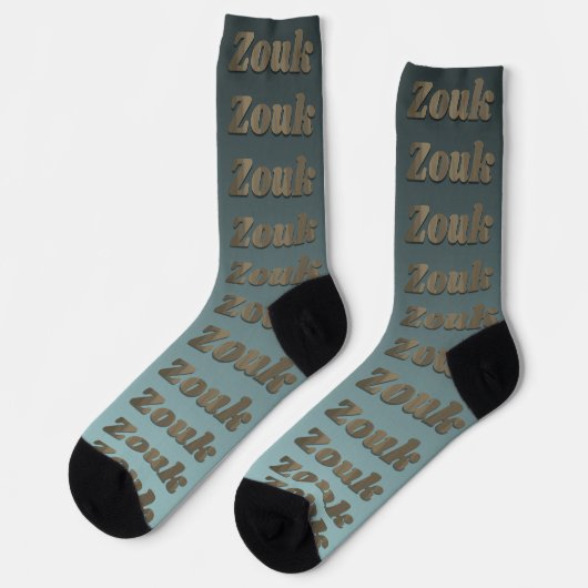 Zouk tanzt in lila, roten, blauen Buchstaben Socken (Linkes Detail)