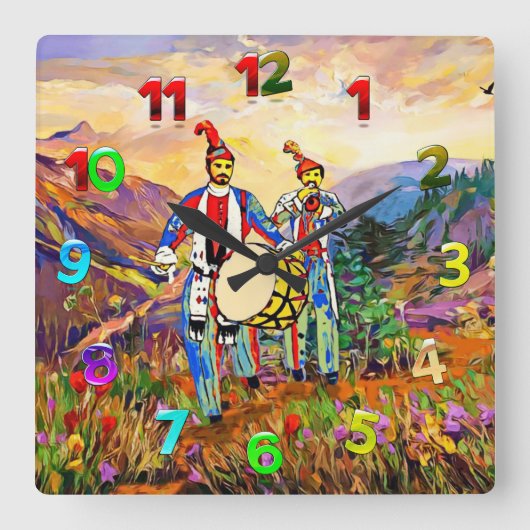 Zourna Dawola Akrylic Wall Clock Quadratische Wanduhr (Vorderseite)