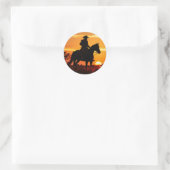 ZOYNK Cowboy Sunset 0023384 Runder Aufkleber (Tasche)