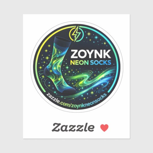 Zoynk Neon Socken Aufkleber (Blatt)