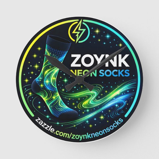 Zoynk Neon Socks Runde Wanduhr (Vorderseite)