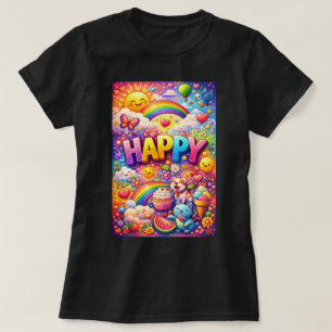 ZOYNK T-Shirt Grafik Happy 0045417