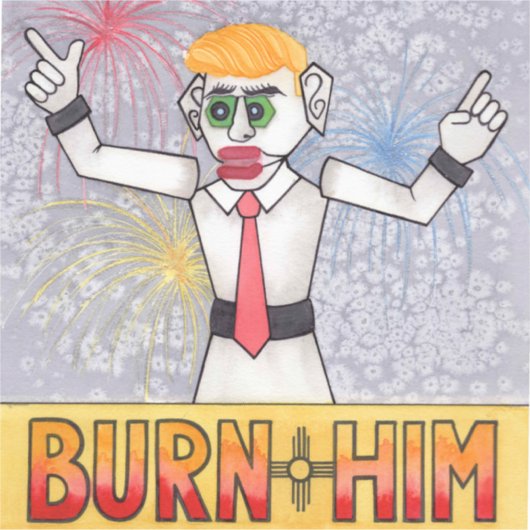 Zozobra Old Man Gloom Santa Fe, NM Traditionsstock Aufkleber (Vorderseite)