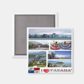zPA002 PANAMA I Liebe, Mosaik, Amerika, Kühlschran Magnet (Vorderseite/Rückseite)
