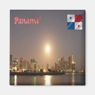zPA004 PANAMA Nachts, Skyline, Amerika, Kühlschran Magnet