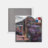zPA009 PANAMA, Red Devil Public Transport, Kühlsch Magnet (Vorderseite/Rückseite)