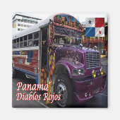 zPA009 PANAMA, Red Devil Public Transport, Kühlsch Magnet (Vorne)