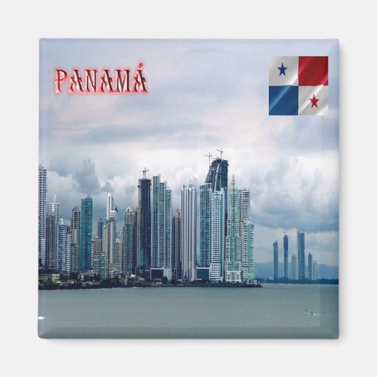 zPA013 PANAMA, Skyline, Amerika, Kühlschrank Magnet (Vorne)