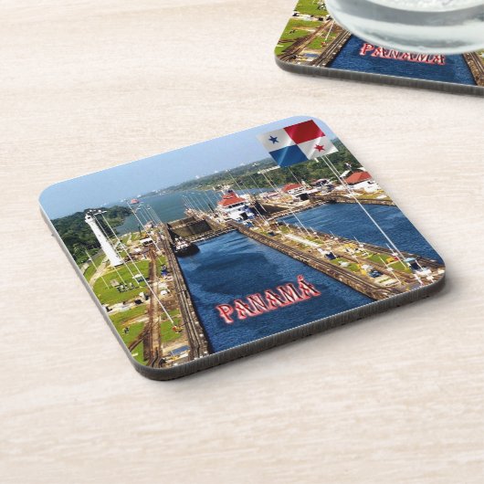 zPA014 PANAMA, CANAL LOCKS, Amerika, Getränkeuntersetzer (Linke Seite)
