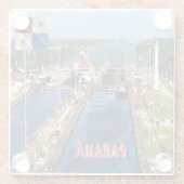zPA014 PANAMA, CANAL LOCKS, Amerika, Glasuntersetzer (Rückseite)