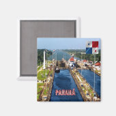 zPA014 PANAMA, CANAL LOCKS, Amerika, Kühlschrank Magnet (Vorderseite/Rückseite)