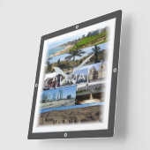 zPE008 Mosaik von LIMA in Peru, Amerika, Quadratische Wanduhr (Winkel)