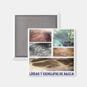 zPE009 PERU, Nazca-Linien und Geoglyphen, Kühlschr Magnet (Vorderseite/Rückseite)