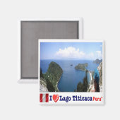 zPE012 LAKE TITICACA I Liebe, Peru, Kühlschrank Magnet (Vorderseite/Rückseite)