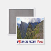 zPE027 MACHU PICCHU I Liebe, Mosaik, Peru, Kühlsch Magnet (Vorderseite/Rückseite)