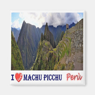 zPE027 MACHU PICCHU I Liebe, Mosaik, Peru, Kühlsch Magnet