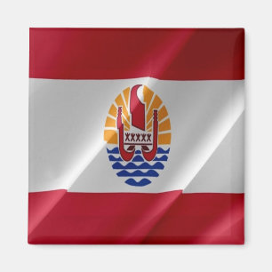 zPF002 FRANZÖSISCH POLINESIEN WAVING FLAG, Kühlsch Magnet