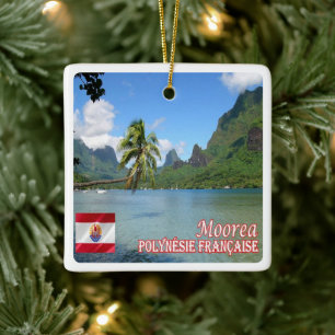 zPF013 COOK BAY, MOOREA, Französisch-Polynesien, Keramikornament