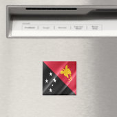 zPG002 WAVING FLAG PAPUA NEUE GUINEA, Kühlschrank Magnet (In Situ (Geschirrspüler))