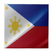 zPH002 waving Philippine FLAG Philippinen, Fliese (Vorderseite)