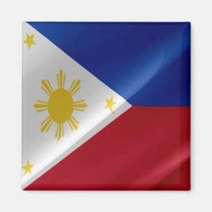 zPH002 waving Philippine FLAG Philippinen, Kühlsch Magnet