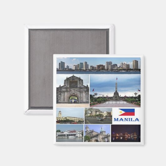 zPH003 MANILA Collage, Philippinen, Asien, Kühlsch Magnet (Vorderseite/Rückseite)