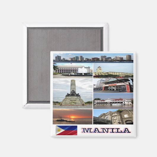 zPH004 MANILA-Mosaik, Philippinen, Asien, Magnet (Vorderseite/Rückseite)