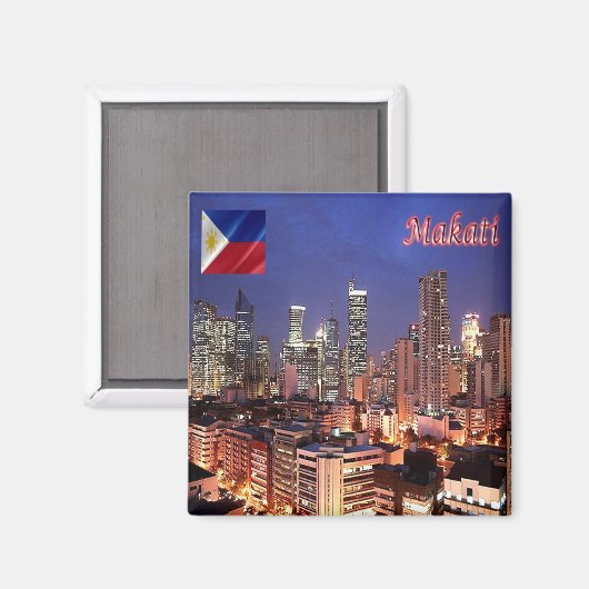 zPH009 MAKATI, Stadt für Nacht, Philippinen, Kühls Magnet (Vorderseite/Rückseite)