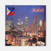 zPH009 MAKATI, Stadt für Nacht, Philippinen, Kühls Magnet (Vorne)