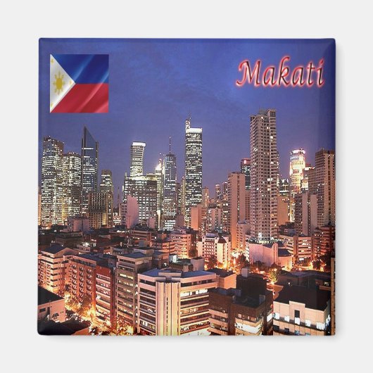 zPH009 MAKATI, Stadt für Nacht, Philippinen, Kühls Magnet (Vorne)