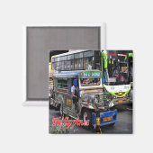 zPH010 JEEPNEY und BUS, Philippinen, Asien, Kühlsc Magnet (Vorderseite/Rückseite)