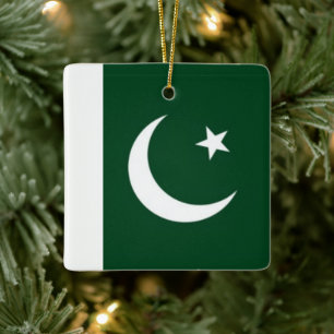 zPK001 pakistanische FLAG Pakistan, Keramikornament