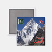 zPK008 PEAK K2, Pakistan, Asien, Kühlschrank Magnet (Vorderseite/Rückseite)