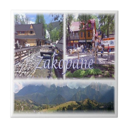 zPL007 ZAKOPANE, Polen, Fliese (Vorderseite)