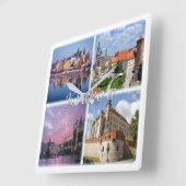 zPL009 KRAKOW, Polen, Europa, Quadratische Wanduhr (Winkel)
