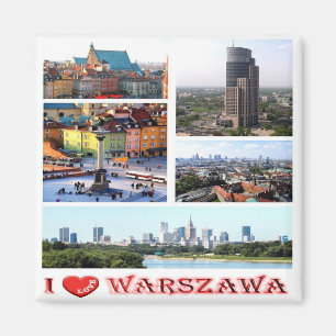 zPL010 WARSAW "I Love", Poland, Europa, Fridge Magnet