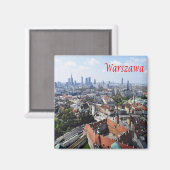 zPL011 WARSAW Panorama, Poland, Europa, Fridge Magnet (Vorderseite/Rückseite)