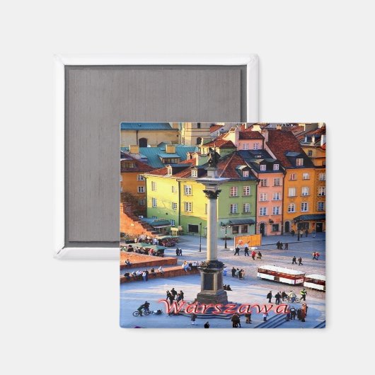 zPL015 WARSAW Sigismund Column, Poland Fridge Magnet (Vorderseite/Rückseite)