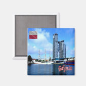 zPL017 GDYNIA panorama, Polen, Europa, Kühlschrank Magnet (Vorderseite/Rückseite)