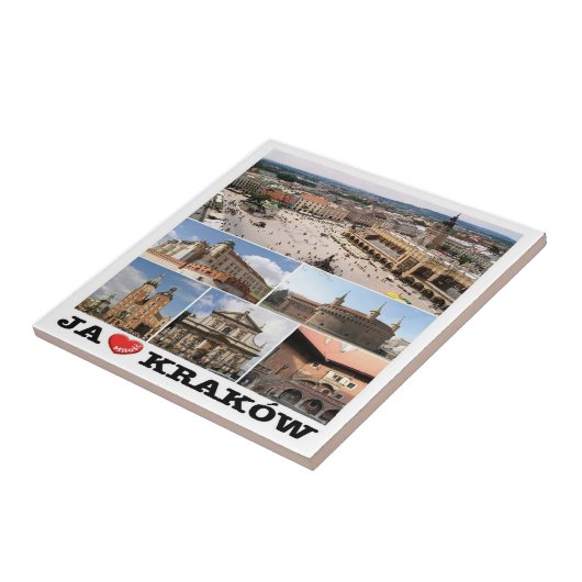 zPL020 KRAKÓW "I Liebe", Polen, Europa. Fliese (Seite)