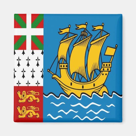 zPM001 SAINT PIERRRE und MIQUELON, Flag, Kühlschra Magnet (Vorne)