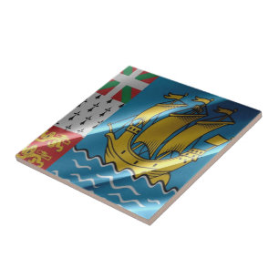zPM002 SAINT PIERRE und MIQUELON, Waving Flag, Fliese