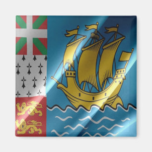 zPM002 SAINT PIERRE und MIQUELON, Waving Flag Magnet