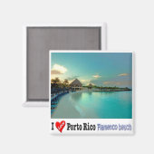 zPR005 PUERTO RICO, Flamenco Beach, Kühlschrank Magnet (Vorderseite/Rückseite)